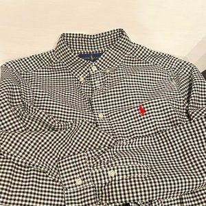 Ralph Lauren Boys Black & White Check Button Down Shirt